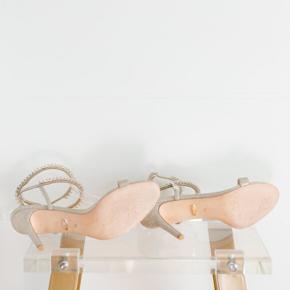 Badgley Mischka Gold Strappy Heels - Picture 8 of 10